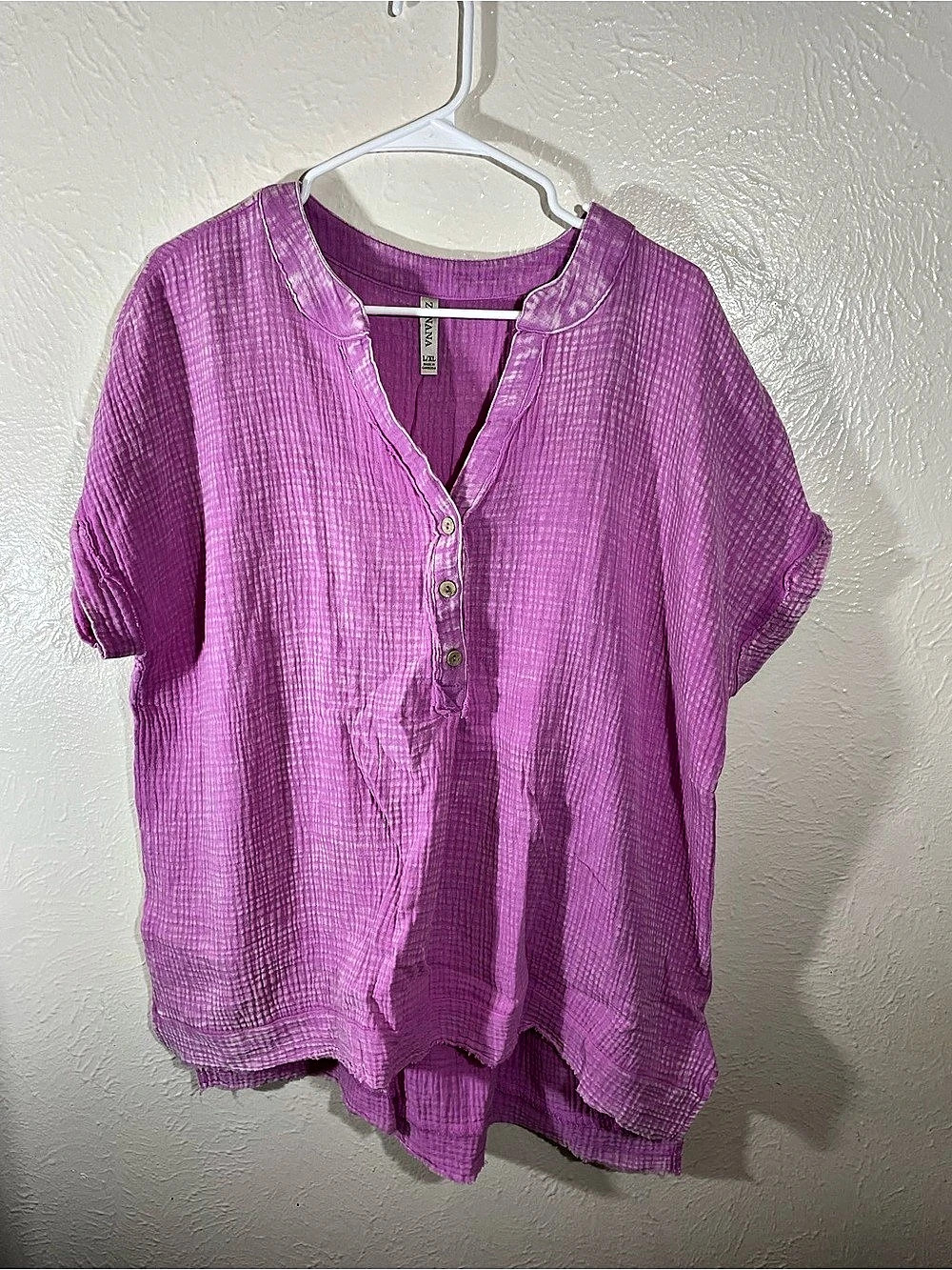 Zenana Gauze Tunic in Pink Size Large/XL